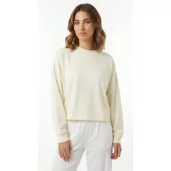 BELIFE - Buzo deportivo ivory silueta corta para mujer