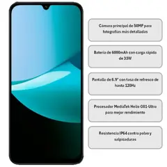 GENERICO - CELULAR XIAOMI REDMI 15C 4GB RAM 128GB NEGRO