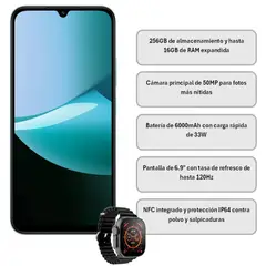 GENERICO - CELULAR XIAOMI 15C 8GB RAM 256GB NEGRO + OBSEQUIO RELOJ NEGRO T800