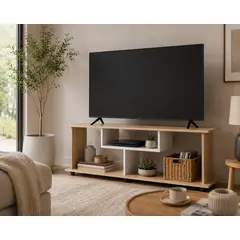 INVAL - Mesa TV Oslo 150 cm Arena/Blanco