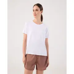 PATPRIMO - Camiseta Unicolor Deportiva  Para Mujer Blanco