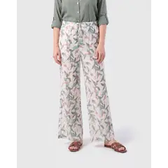 PATPRIMO - Pantalón Fluido Con Estampado  Para Mujer Verde