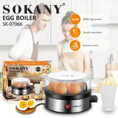 SOKANY - Hervidor Eléctrico de Huevos Acero Inoxidable
