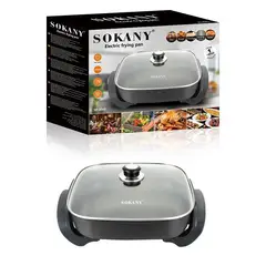 SOKANY - Sartén eléctrica para asar fondue, sopa, hervir, color negro, 60 Hz