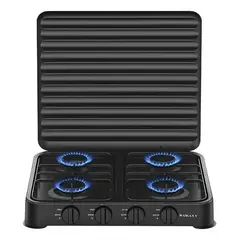 SOKANY - Estufa A Gas 4 Puestos Portatil Con Tapa 8,8kw Negro