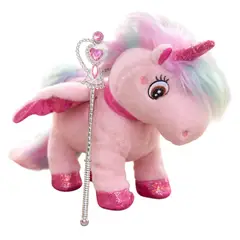 GENERICO - Peluche Unicornio Interactivo Camina Luz Mueve Cola Mascota
