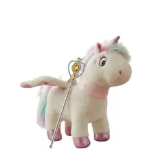 GENERICO - Peluche Unicornio Interactivo Camina Luz Mueve Cola Mascota blanco