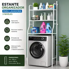 ONE PIXEL - Estante Organizador Premium para Lavadora de 3 Niveles – Maximiza tu Espacio