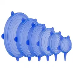 DAYOSHOP - Set 6 Tapas De Silicona Elásticas Reutilizables Multiusos