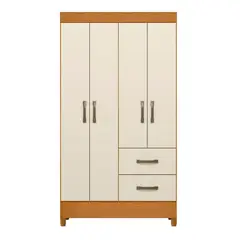 AKIVOY - Closet Armario Mobi 4 Puertas Color Cafe - Beige