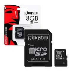 GENERICO - MicroSDHC Kingston de 8 GB con adaptador SD incluido