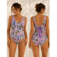 ALMA UNIVERSAL - Vestido de baño lila estampado
