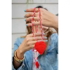 FLORIPONDIA - Collar Corazon Rojo