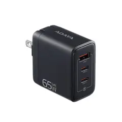 ADATA - CARGADOR 65W CARGA RAPIDA NEGRO - 2 PUERTOS USB TYPE C
