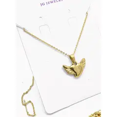 GENERICO - Collar Golden Wings Acero inoxidable 316 L