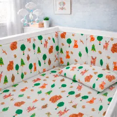 LILE - Bumper para cuna Polialgodón 144 hilos Diseño Sueños del Bosque/ CASA