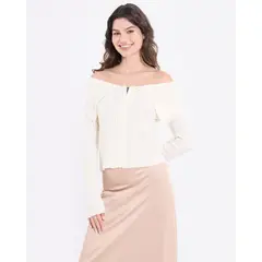 OSTU - Saco Para Mujer Abierto Marca Color Crema #40330094