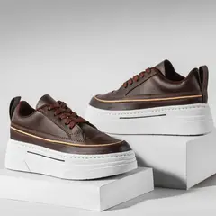 HACHE SHOES - Tenis Dama Café Lux Plataforma Alta Cómodos