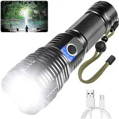 GENERICO - LINTERNA TACTICA ALTA INTENSIDAD RECARGABLE IMPERMEABLE 5000MAH