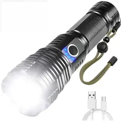 GENERICO - LINTERNA TACTICA ALTA INTENSIDAD RECARGABLE IMPERMEABLE 5000MAH