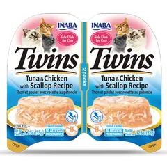 INABA - Alimento Humedo Twins Atun & Pollo Con Vieiras 70 Gr