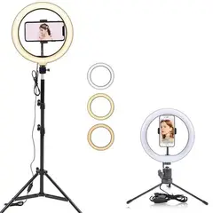 GENERICO - ARO DE LUZ PARA FOTO Y VIDEO 26 CM CON TRIPODE DE 2 MT Y TRIPODE DE MESA