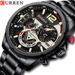 CURREN - RELOJ ORIGINAL ACERO CRONOGRAFO M8395 NEGRO