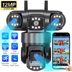 GENERICO - Cámara 4g 3 Lentes Para Exterior V380 Ptz De Simcard