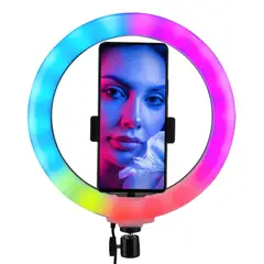 JALTECH - ARO DE LUZ 26 CMS RGB + TRÍPODE 2.1 MTRS