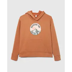 OSTU - Buzo Niño Hoodie Café Poliéster 80060107-8278