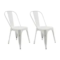 DISTRIONLINE - Set X2 Sillas Metálicas Tolix Color Blanco