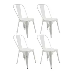 DISTRIONLINE - Set X4 Sillas Metálicas Tolix Color Blanco