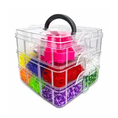 GENERICO - Set Kit Ligas para hacer Pulseras Bandas Elásticas Niñas Manualidades