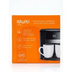 MULTILASER - Cafetera 500w + 2 Tazas Incluidas Multi Be009USA
