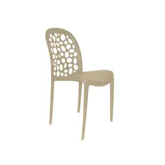 GENERICO - Idea Desk - Silla Retro Beige Ergonómica Apilable para Alto Tráfico