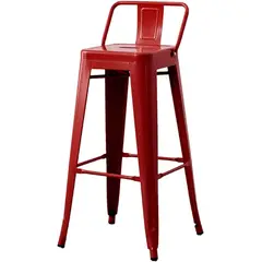 GENERICO - Idea Desk - Silla Industrial Barra Rojo Estilo Industrial con Estructura Metálica
