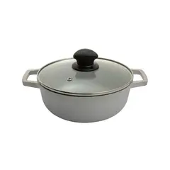 IMUSA - Olla Caldero de Aluminio 20 cm Con Tapa De Vidrio