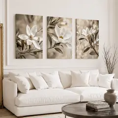 HOMUS - CUADRO FLOTADO TRIPTICO MAGNOLIA PREMIUM