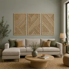 HOMUS - TRIPTICO ARTE GEOMÉTRICO MODERNO