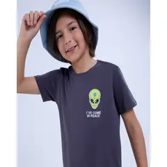 OSTU - Camiseta Para Niño M/C Marca Color Negro #80090226