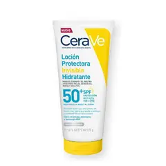 CERAVE - Protector Solar Loción Invisible Hidratante SPF50+ Rostro y Cuerpo x177ml