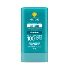 NUDE - Protector Solar En Barra Sin Color Spf 100 18 Gr