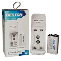 GENERICO - Pila 9v 250 Mah *1 Cuadrada Beston + Cargador Bst-c8005bn