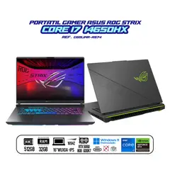 ASUS - PORTATIL GAMER ROG STRIX G16 - INTEL CORE I7 14650HX + RTX 5060 16" WUXGA 165HZ RAM 32GB SSD 512GB