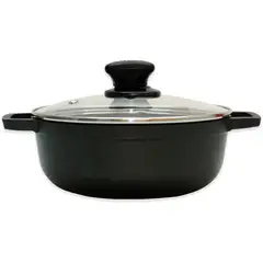IMUSA - Caldero Antiadherente Premium 22 cm con Tapa de Vidrio
