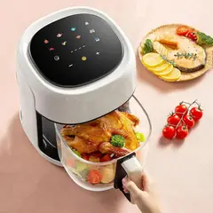 HOME - Freidora de Aire Multifuncional Canasta Vidrio Air Fryer Digital 8 Litros