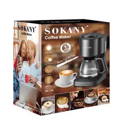SOKANY - Cafetera Eléctrica 6 Tazas Con Filtro Reutilizable