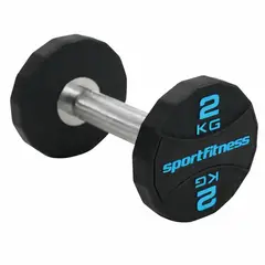 SPORTFITNESS - Mancuerna Encauchetada de Gimnasio 2 kilos Apexgrif