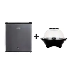 HACEB - Combo Minibar 46 Lts Inox + Crispetera 6 Ltrs Negro