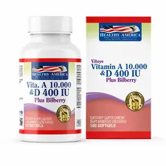 HEALTHY AMERICA - Vitamina A D Bilberry 100 Softgels